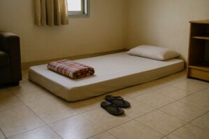 low income expat sleeping arrangement in Deira Dubai shared apartment